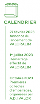 Calendrier du lancement de VALORALIM